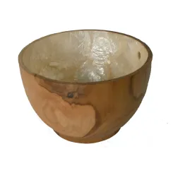 Schale aus Holz, aus Teakholz, 13 cm Durchm. 